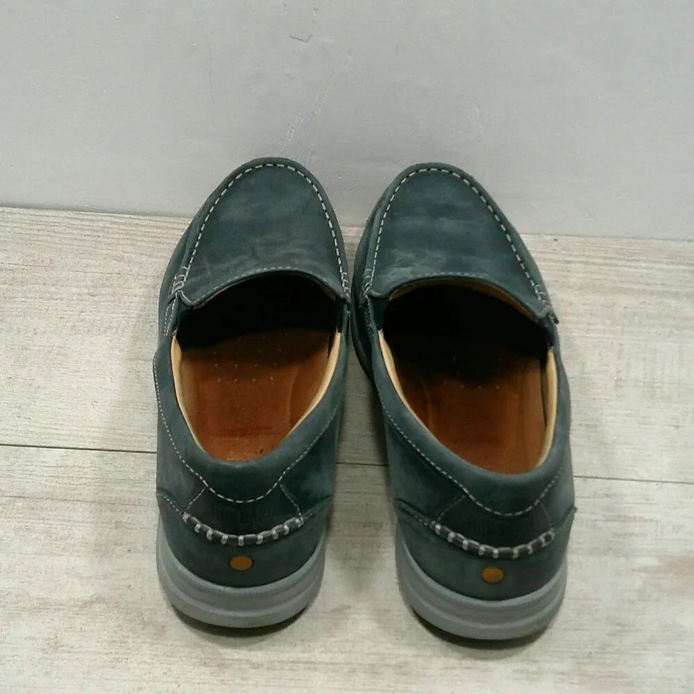 Samuel Hubbard Blue Leather Preppy Boat Shoes Loafer Size 10.5 M